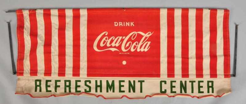 Appraisal: Coca-Cola Refreshment Center Awning Description s Still retains iron bar