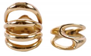 Appraisal: Two Gold Rings one modern design with four domed bands