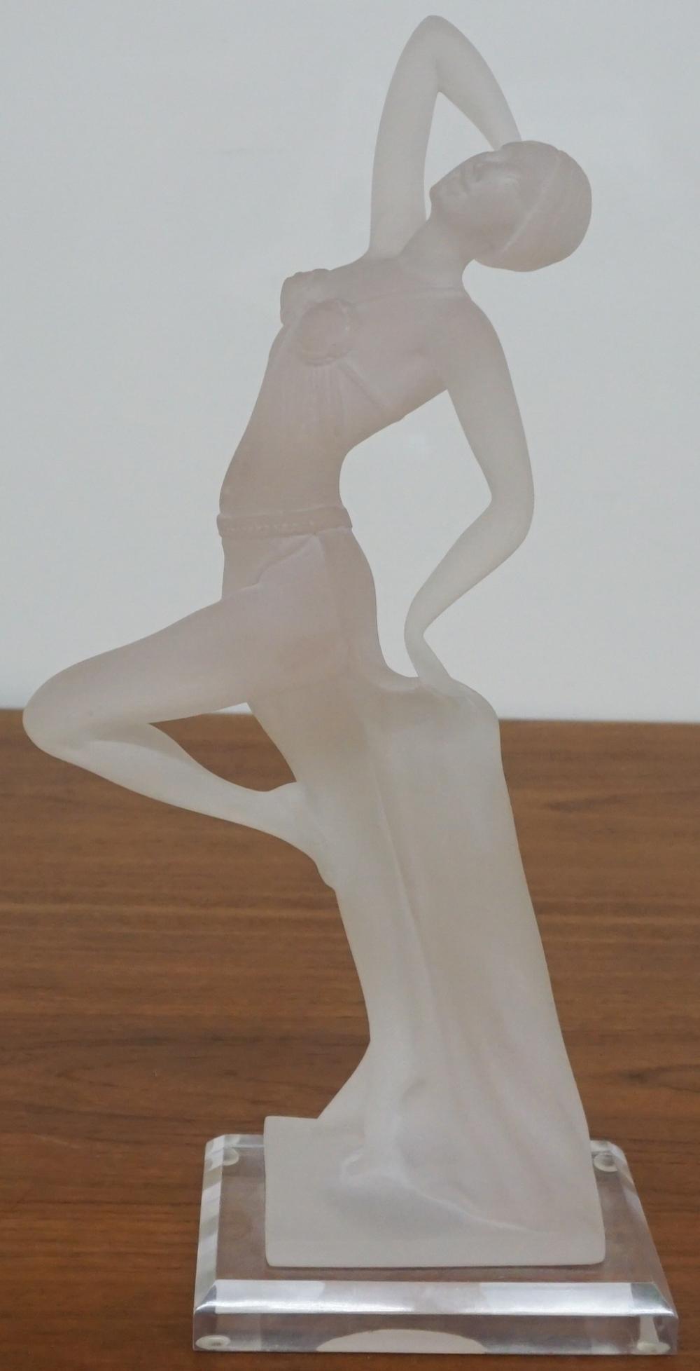 Appraisal: ART DECO STYLE LUCITE FIGURE OF A DANCER ON GLASS