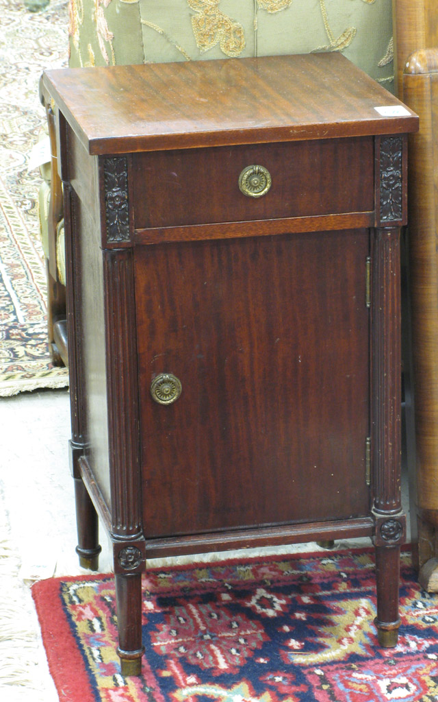 Appraisal: LOUIS XVI STYLE MAHOGANY CABINET NIGHTSTAND American c 's having