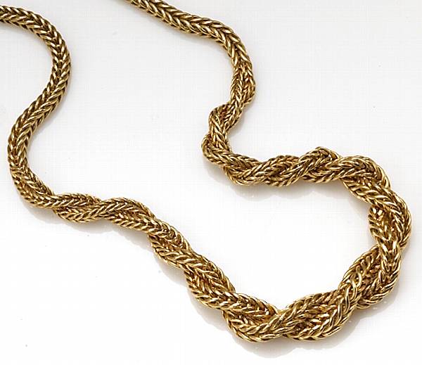 Appraisal: An k gold necklace Italy with Italian hallmarks weighing approximately