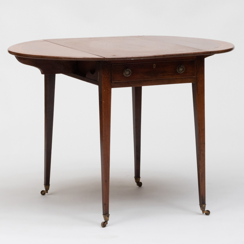 Appraisal: LATE GEORGE III INLAID MAHOGANY PEMBROKE TABLE x x in