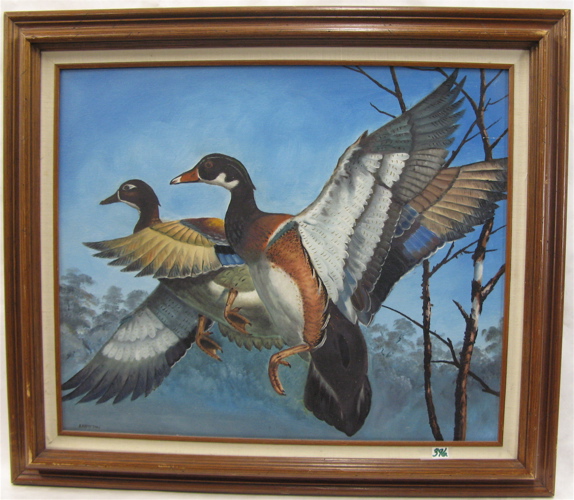 Appraisal: A HAMPTON OIL ON CANVAS American th century Mallard ducks