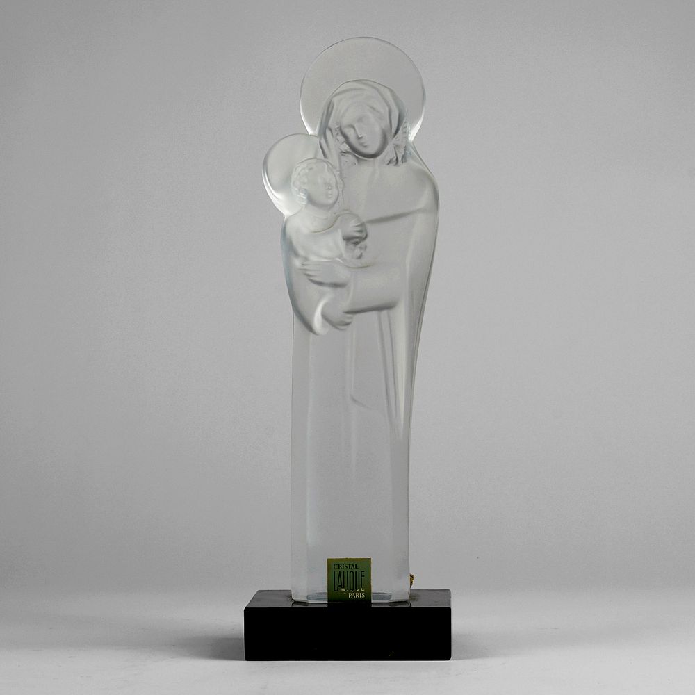 Appraisal: Lalique Madonna Child Vierge a L'enfant Crystal Statuary Lalique France