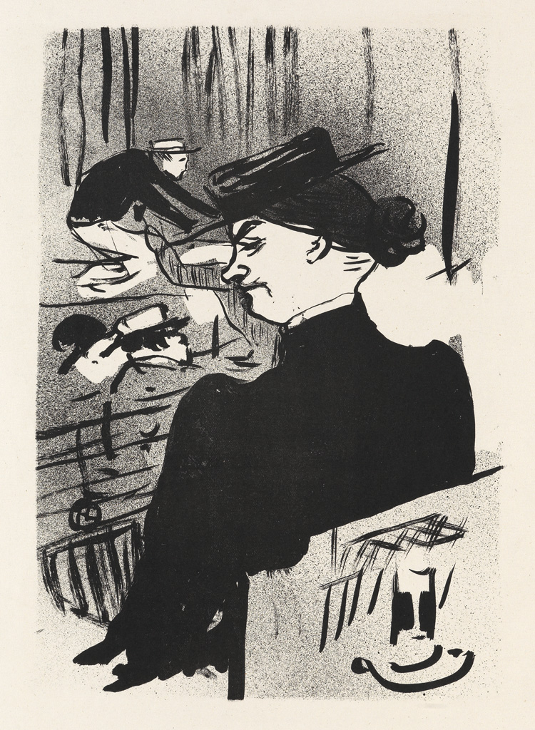 Appraisal: HENRI TOULOUSE-LAUTREC Une Spectatrice Lithograph on smooth cream wove paper