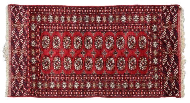 Appraisal: Hand-tied Pakistani Bokhara rug approx ' l ' Provenance From