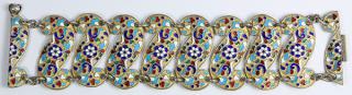 Appraisal: Russian silver gilt bracelet Russian silver-gilt bracelet each stylized s-scroll