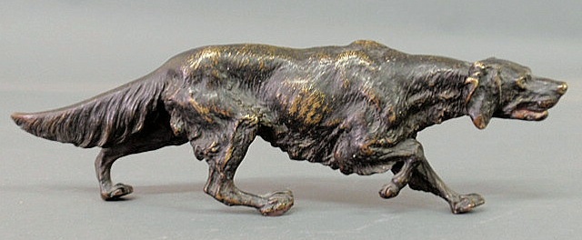 Appraisal: Vienna bronze pointer dog possibly by Franz Bergmann hallmarked with