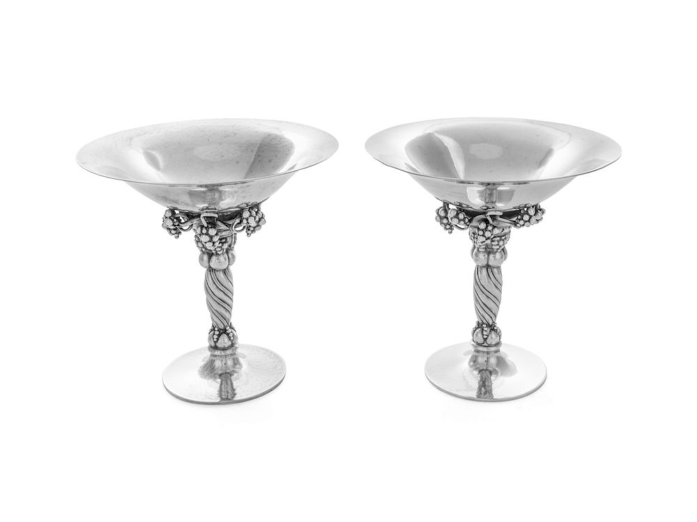 Appraisal: A Pair of George Jensen Compotes A Pair of Danish