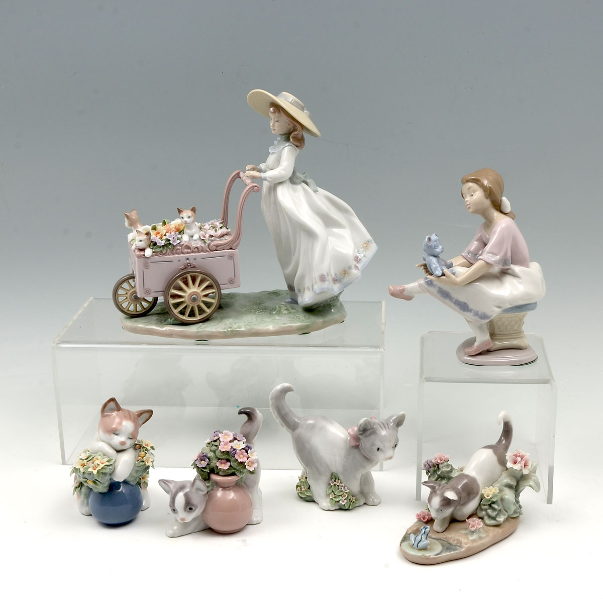 Appraisal: PC LLADRO CAT AND GIRL COLLECTION ''Dreamy Kitten'' '' h