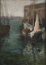 Appraisal: Jeanette Agnew Lyon American Ohio born Port Scene with Moored