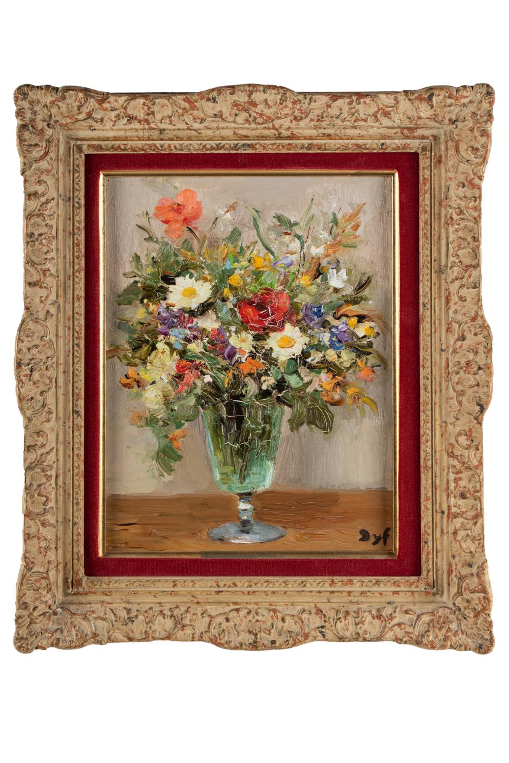 Appraisal: MARCEL DYF - FLORAL STILL LIFE WITH VASEoil on canvas