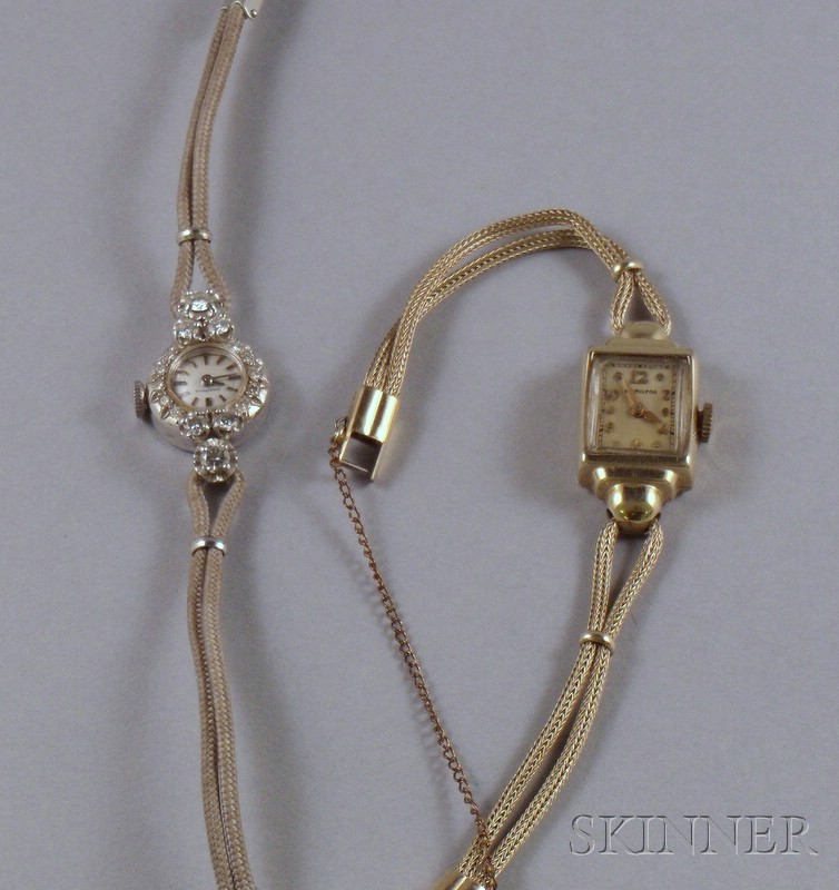 Appraisal: Two Lady's Wristwatches including a platinum and diamond -jewel Concord