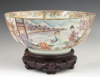 Appraisal: Chinese Porcelain Famille Rose Punchbowl th c the interior with