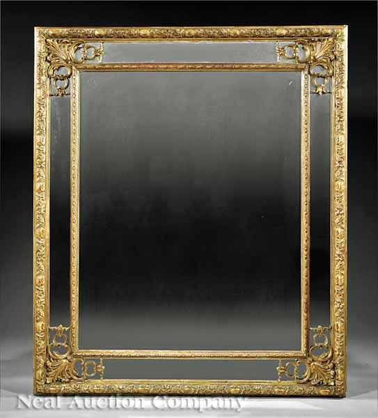 Appraisal: A R gence-Style Gilt Mirror th c divided mirror plate