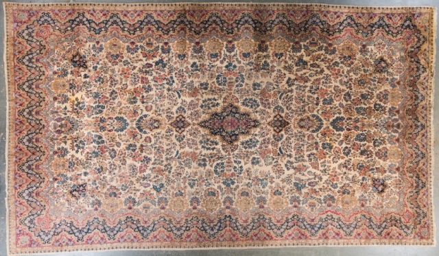 Appraisal: Semi-antique Lavar Kerman carpet Persia circa approx x