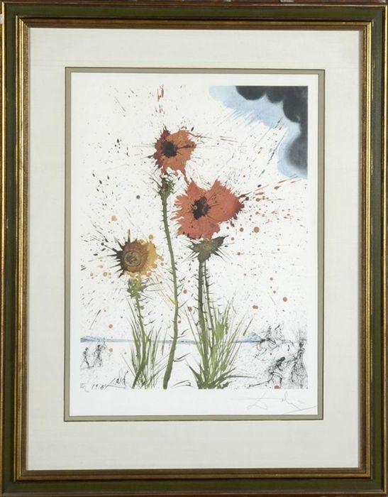 Appraisal: After Salvador Dali Spring Explosive Reproduction print matted and framed