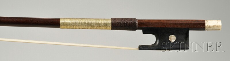 Appraisal: French Ebony Mounted Viola Bow School of Peccatte c the