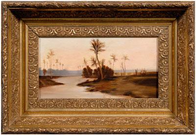 Appraisal: American School tropical landscape marsh landscape with palm trees possibly