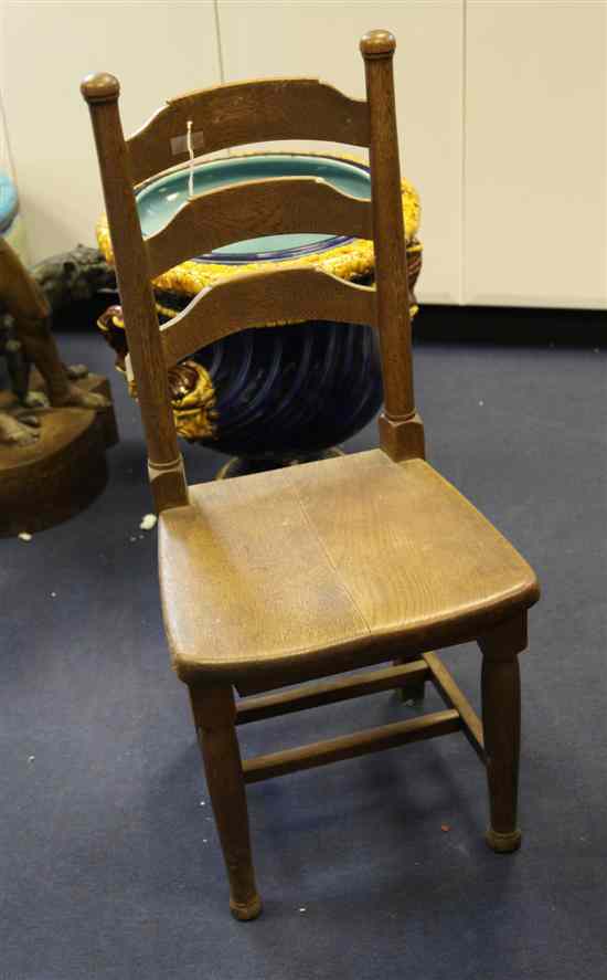 Appraisal: A Set of ten early th century oak ladderback dining