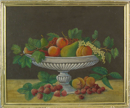 Appraisal: American School ca oil on board still life of a