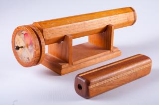 Appraisal: Brenchcrafted Wood Kaleidoscopes Pair Two benchcrafted wood kaleidoscopes one with