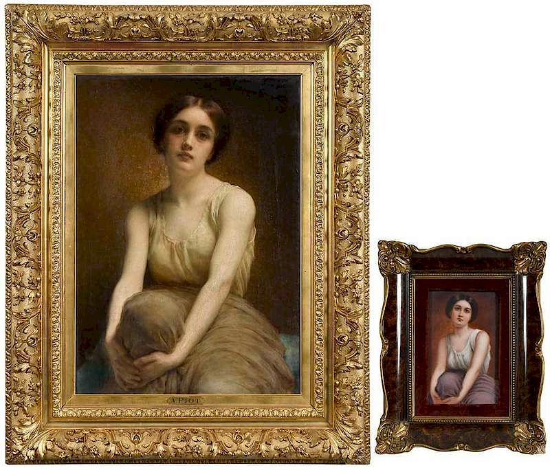 Appraisal: Etienne Adolph Piot French Portrait of a Beauty signed lower