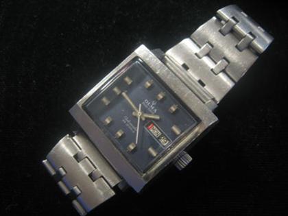 Appraisal: Stainless steel men's wristwatch Olma European Incabloc Square faced dash