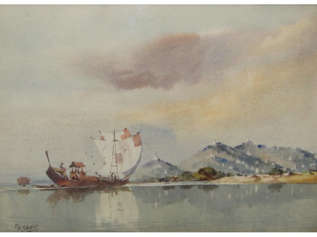 Appraisal: Pair of watercolours of far eastern coastal scenes both entitled