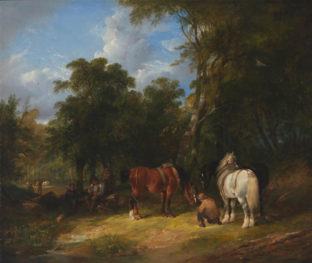 Appraisal: William Shayer Sr - British The Plough Team at Willow