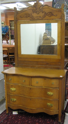 Appraisal: LATE VICTORIAN OAK DRESSER WITH MIRROR American late th century