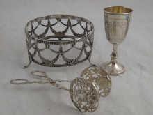 Appraisal: A small silver goblet Chester together with a silver frame