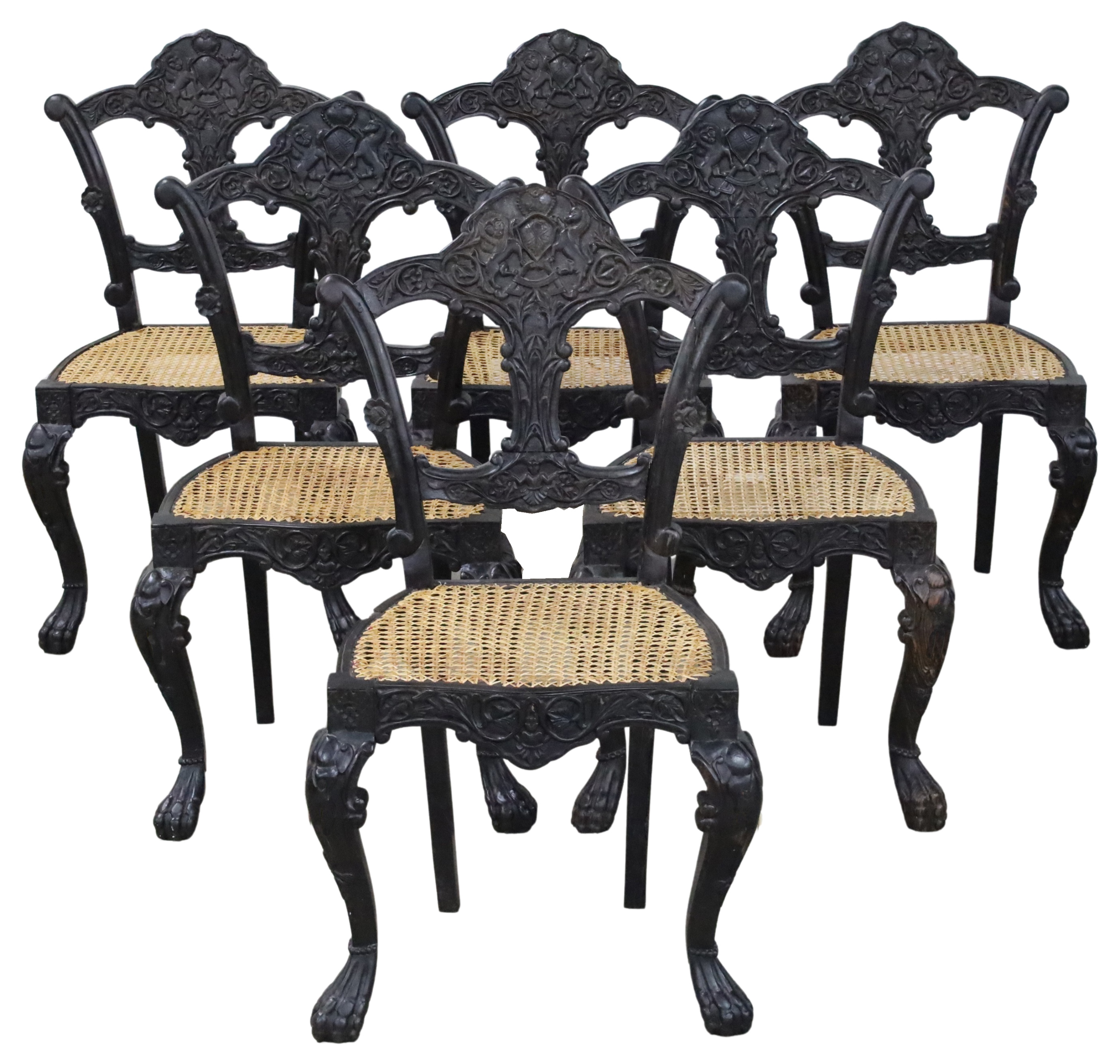 Appraisal: SET OF TH C ANGLO INDIAN EBONY CHAIRS A rare