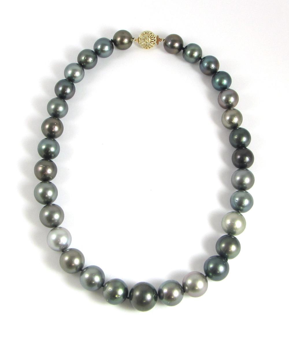 Appraisal: TAHITIAN PEARL AND FOURTEEN KARAT GOLD NECKLACE - in length