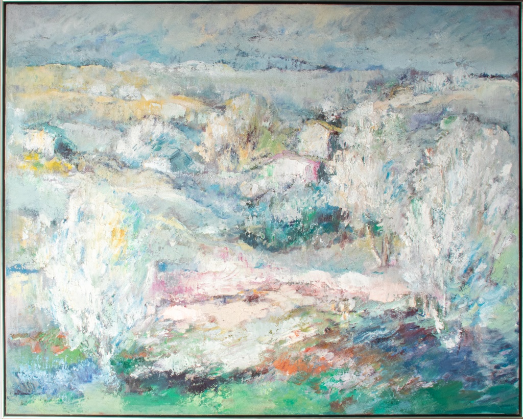 Appraisal: ABSTRACT EXPRESSIONIST 'LANDSCAPE' OIL ON CANVAS Abstract Expressionist oil on