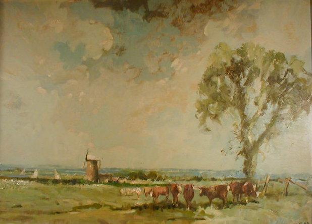 Appraisal: W H Ford thC Cattle in a Norfolk landscape with