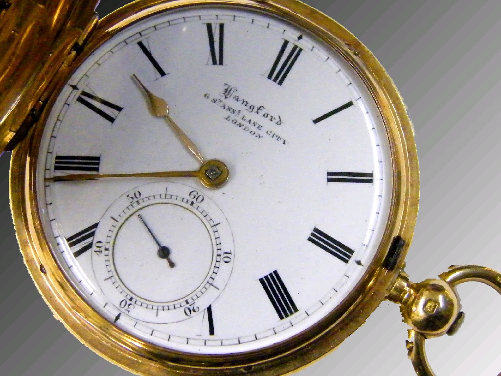 Appraisal: Good ct fusee lever hunter pocket watch hallmarked London the