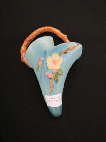 Appraisal: Roseville Art Pottery Wall Pocket Bittersweet blue - excellent