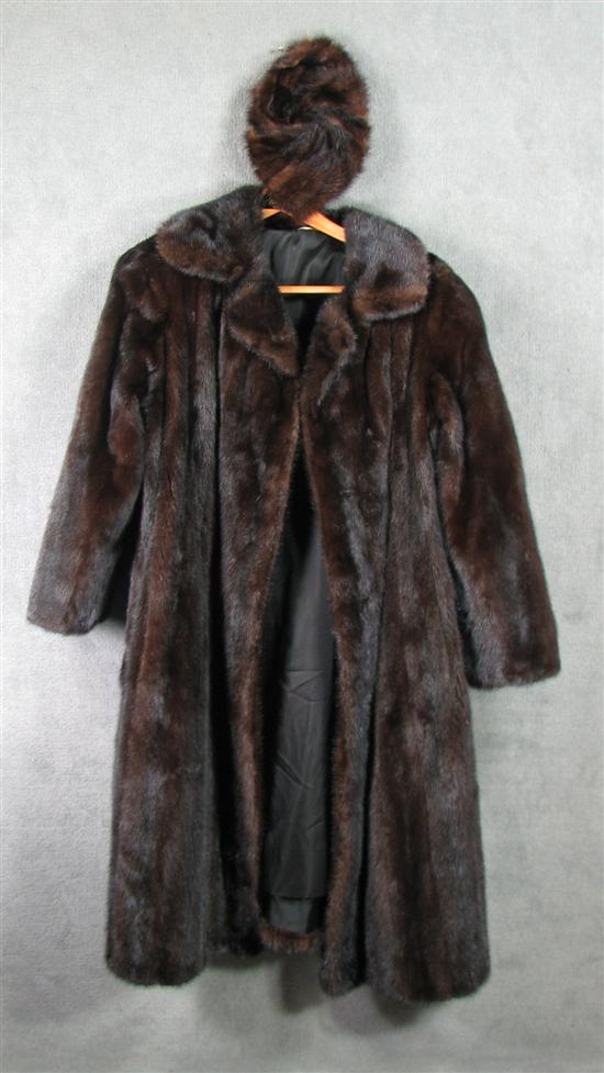 Appraisal: Avanti Full Length Mink Coat Together with mink pill box