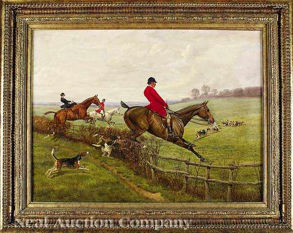 Appraisal: Edward Algeron Stuart Douglas England - Following The Hounds oil