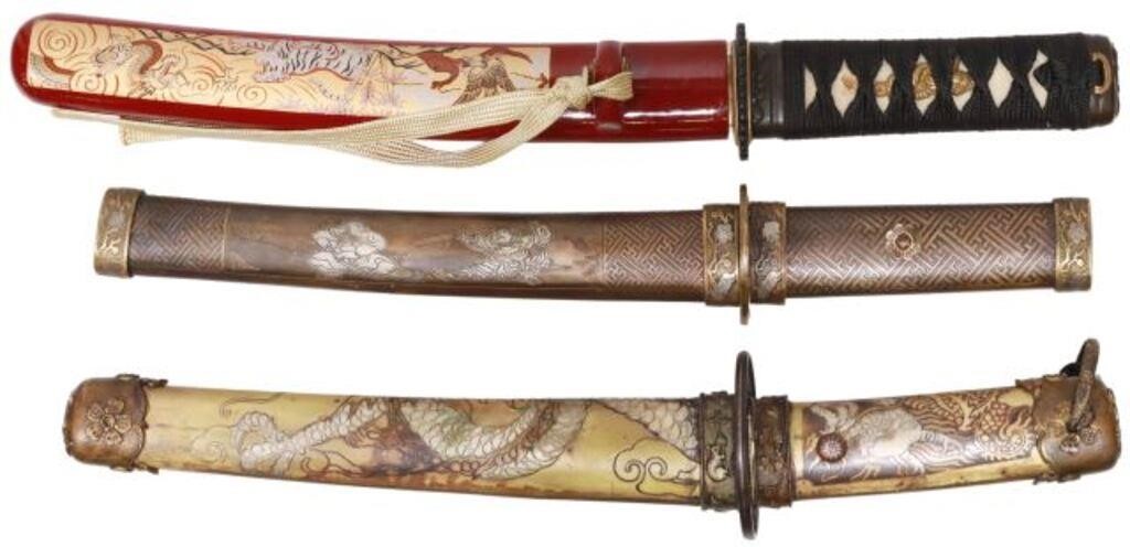 Appraisal: lot of Japanese tanto knives age and authenticity unknown having