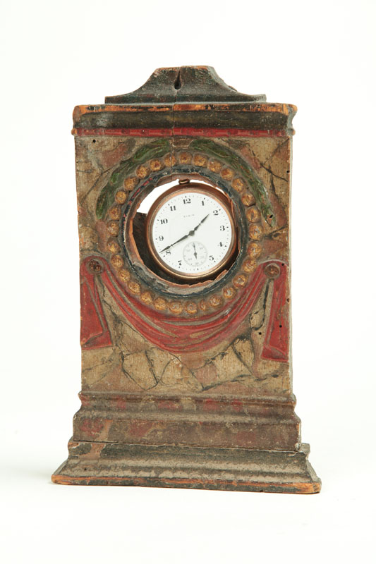 Appraisal: DECORATED WATCH HUTCH Probably Italy late th-early th century softwood