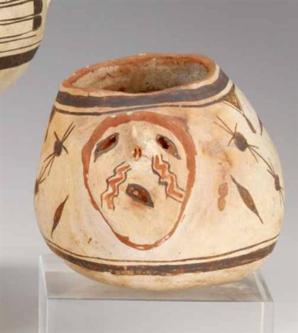 Appraisal: Hopi or Zuni Effigy jar with weeping face H in