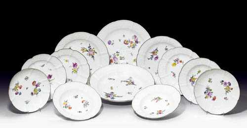 Appraisal: PART OF A DINNER SERVICE Meissen circa - With forget-me-not