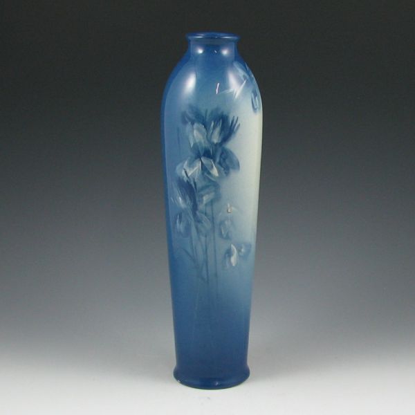 Appraisal: Slender Roseville Azurean vase with clover decoration by Josephine Imlay