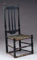 Appraisal: WONDERFUL TH CENTURY BANISTER BACK SIDE CHAIR Painted black having