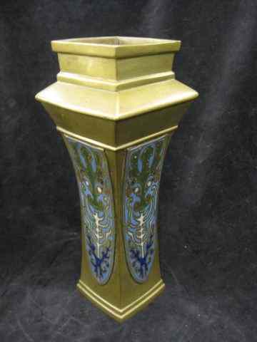 Appraisal: Japanese Champleve Bronze Vase interesting designs '' tall