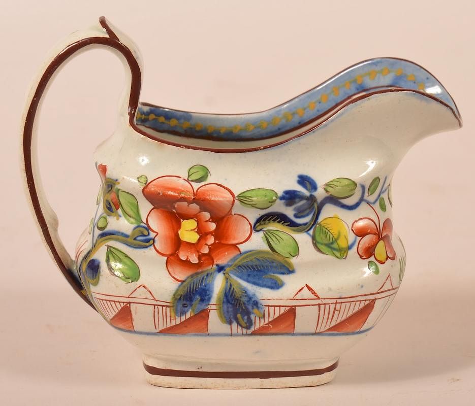 Appraisal: Gaudy Dutch Single Rose China Cream Pitcher Gaudy Dutch Single