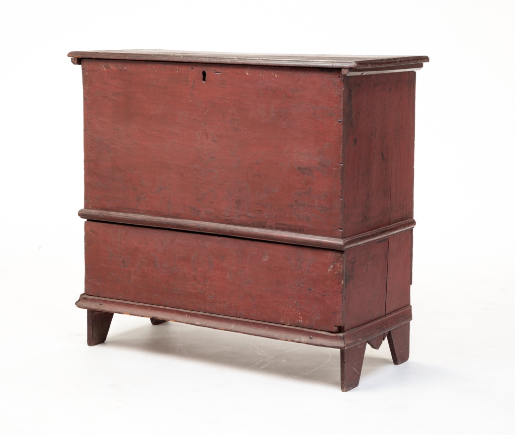 Appraisal: Fourth quarter th century poplar Hinged lid with routed edges