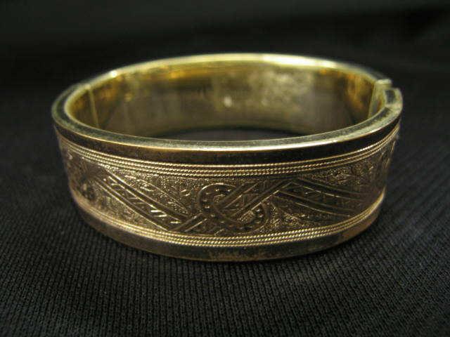 Appraisal: Victorian Gold-Filled Bangle Bracelet aesthetic movement designs